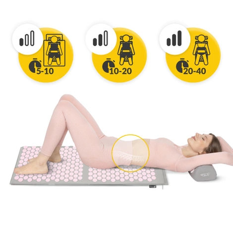 Duża mata do akupresury z poduszką klasyczna XL różowa