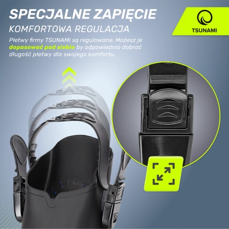 Płetwy do pływania TSUNAMI S/M granatowe