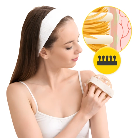 Szczotka z wypustkami do masażu ciała na sucho