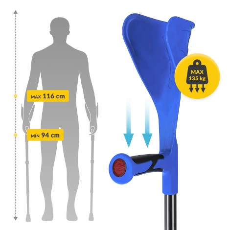 Kule ortopedyczne regulowane PRO niebieskie