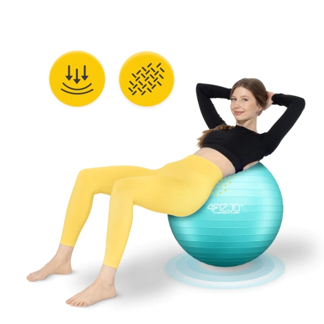 Piłka gimnastyczna dmuchana 65 cm miętowa