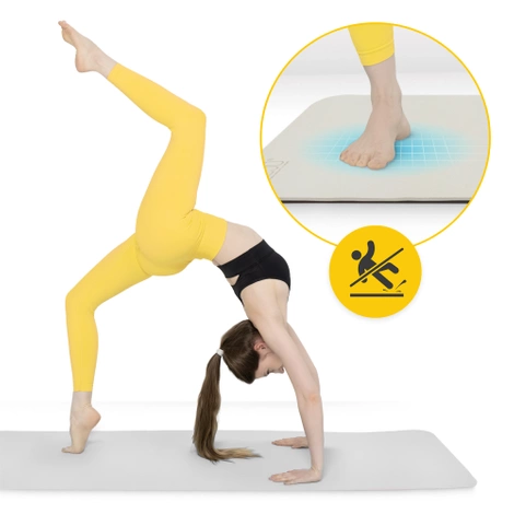 Mata do ćwiczeń i jogi antypoślizgowa TPE 0,6 cm szara