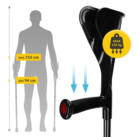 Kule ortopedyczne regulowane PRO czarne
