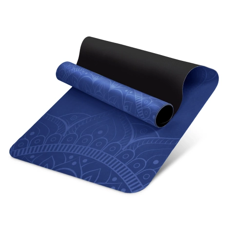 Zamszowa mata do jogi i ćwiczeń 1,5 mm niebieska