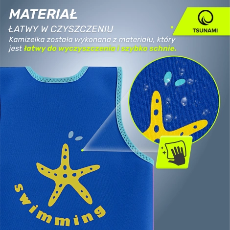 Kamizelka do pływania dla dzieci 3-6 lat TSUNAMI niebieska
