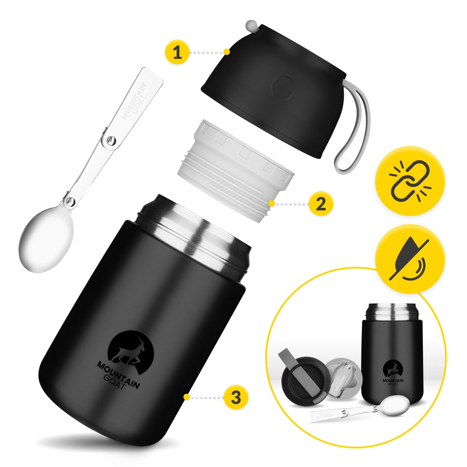 Termos obiadowy na jedzenie ze stali nierdzewnej Mountain Goat 720 ml