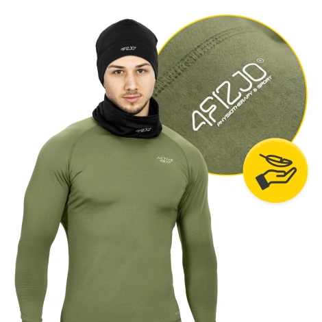 Koszulka termiczna unisex z długim rękawem - zielona, rozmiar XL