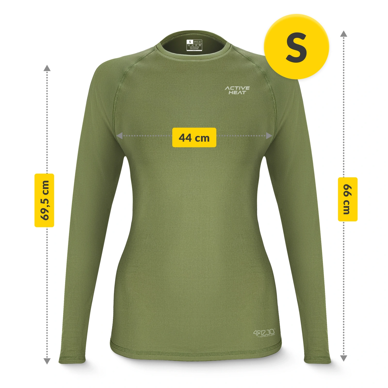 Koszulka termiczna unisex z długim rękawem - zielona, rozmiar S
