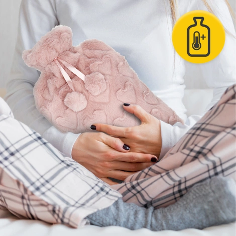 Termofor gumowy w pluszowym pokrowcu SERCA 2 litry