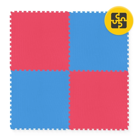 Mata ochronna piankowa PUZZLE na podłogę 100 x 100 cm niebieska