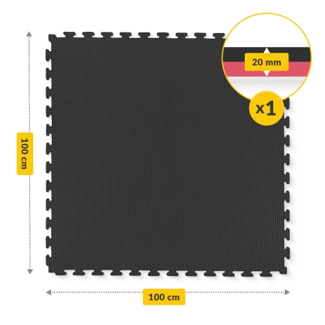 Mata ochronna piankowa PUZZLE na podłogę 100 x 100 cm czerwona