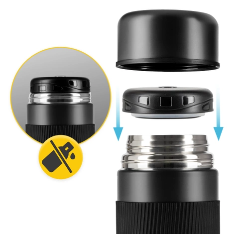 Termos obiadowy ze stali nierdzewnej 1 litr czarny