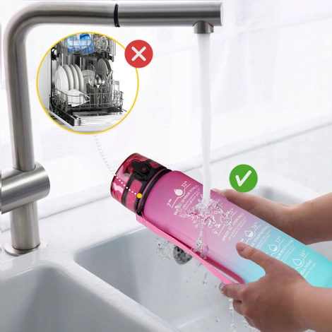 Butelka motywacyjna na wodę 1 L różowa