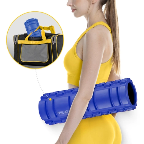 Wałek do masażu z wypustkami EVA 33 cm niebieski