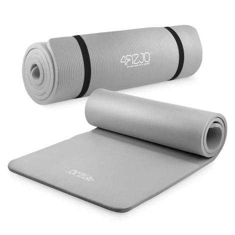 Mata do ćwiczeń fitness i jogi NBR 180 × 60 × 1,5 cm szara