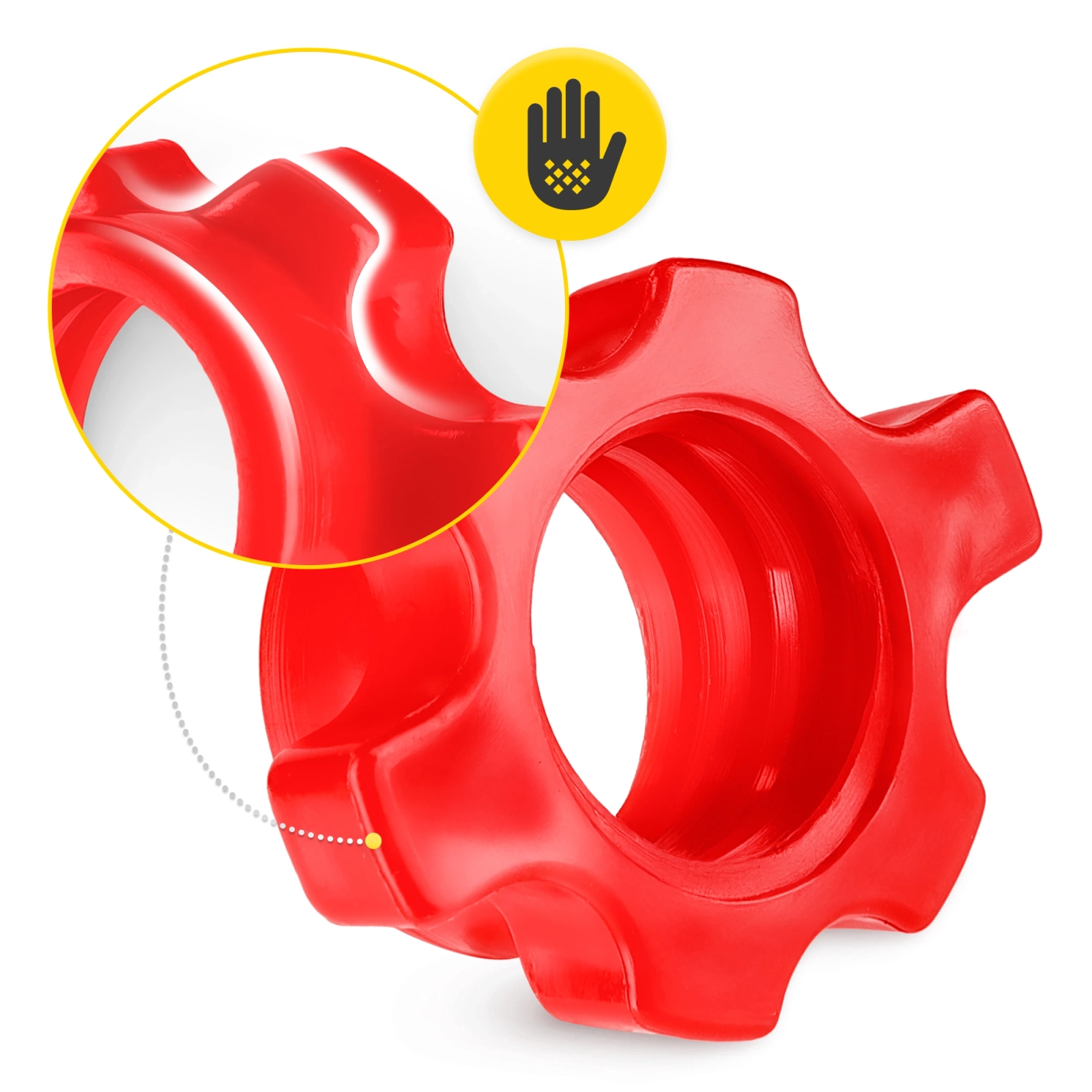Zaciski plastikowe do gryfu 25 mm 2 szt. - czerwone