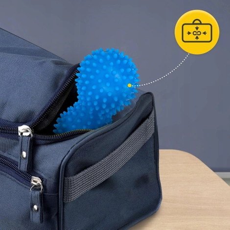 Podwójna piłka sensoryczna do masażu niebieska