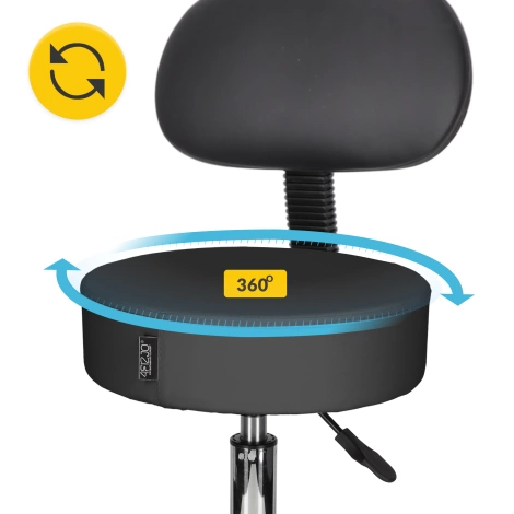 Taboret obrotowy z oparciem do masażu PURE+