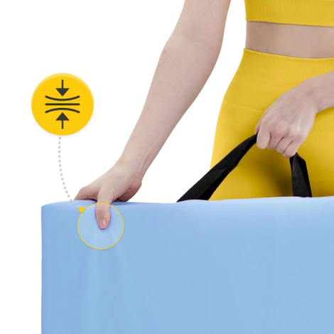 Materac gimnastyczny do ćwiczeń składany niebieski