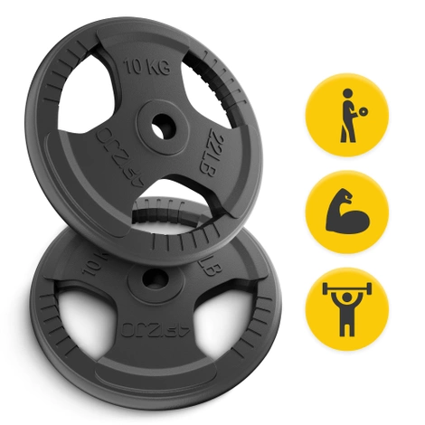 Zestaw kulturystyczny żeliwny 20 kg + gryf prosty 120 cm