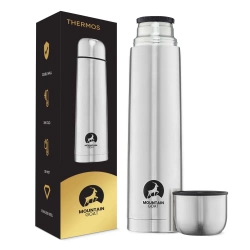 Termos turystyczny do kawy i herbaty 1 litr srebrny