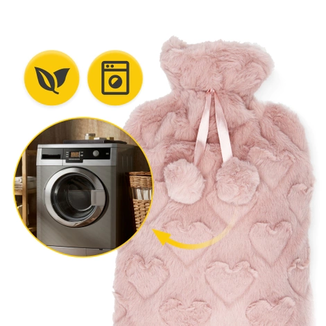 Termofor gumowy w pluszowym pokrowcu SERCA 2 litry