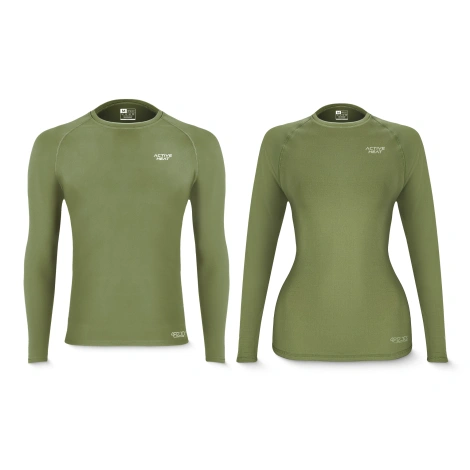Koszulka termiczna unisex z długim rękawem - zielona, rozmiar M
