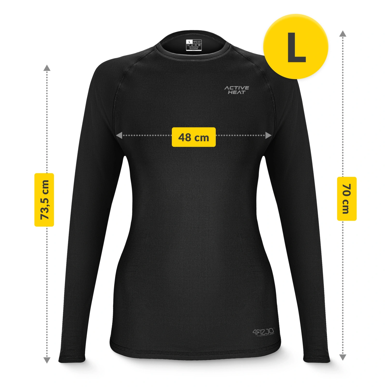 Koszulka termiczna unisex z długim rękawem - czarna, rozmiar S