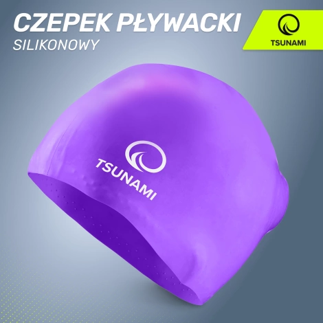 Czepek na basen unisex TSUNAMI fioletowy