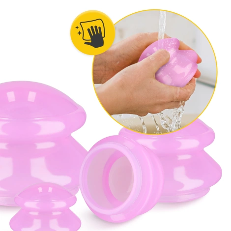 Silikonowe bańki chińskie 4 szt. MED+ różowe