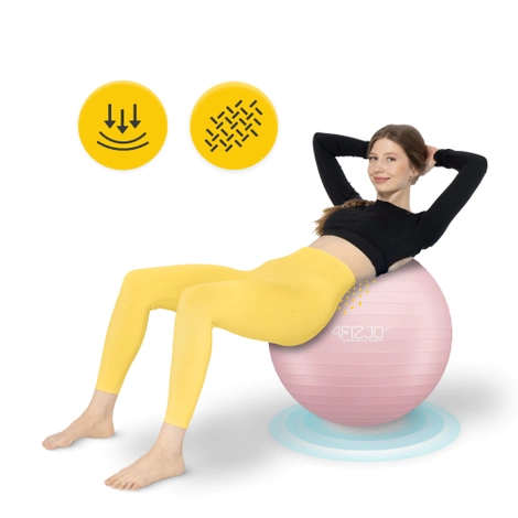 Piłka gimnastyczna dmuchana 65 cm różowa