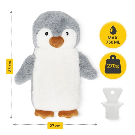 Termofor pluszowy w pokrowcu PINGWIN 0,75 litra