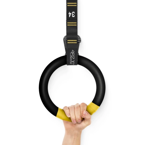 Kółka gimnastyczne do podciągania z ABS czarno-żółte