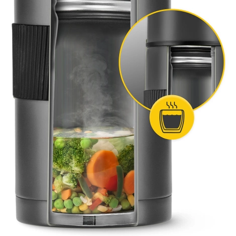 Termos obiadowy ze stali nierdzewnej 1 litr czarny