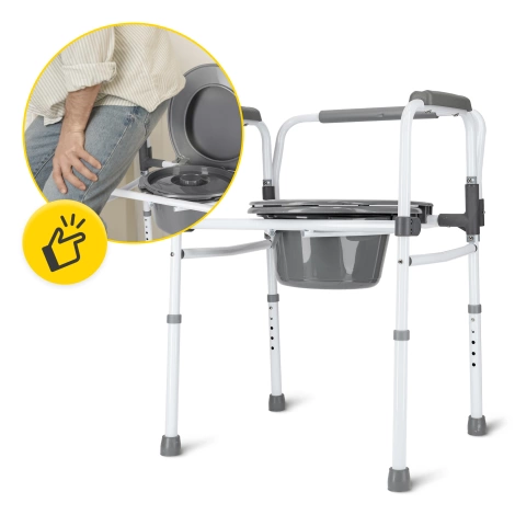 Krzesło sanitarne toaletowe 3 w 1 z regulacją wysokości