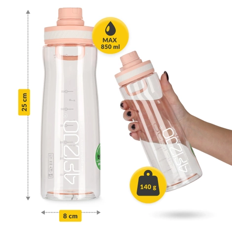 Butelka sportowa na wodę 850 ml różowa