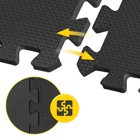 Mata ochronna piankowa PUZZLE na podłogę 24 szt. 30 x 30 cm - czarna