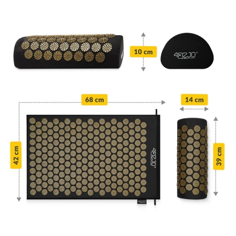 Mata do akupresury z poduszką klasyczna czarna