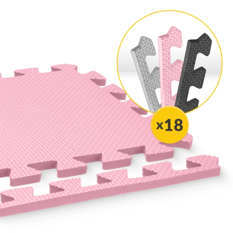 Mata edukacyjna dla dzieci puzzle 90 x 90 cm różowa