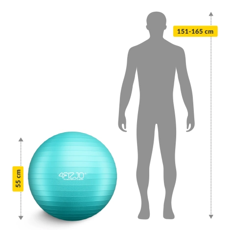 Piłka gimnastyczna dmuchana 65 cm miętowa