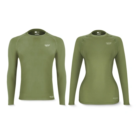 Koszulka termiczna unisex z długim rękawem - zielona, rozmiar XL