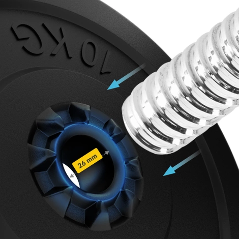 Zestaw kulturystyczny bitumiczny 20 kg + gryf prosty 180 cm