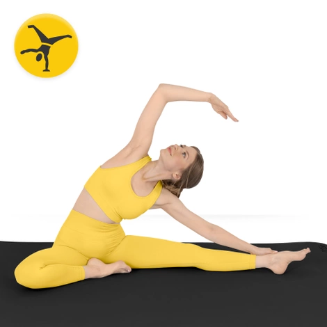 Duża mata do ćwiczeń antypoślizgowa TPE 2 cm czarna