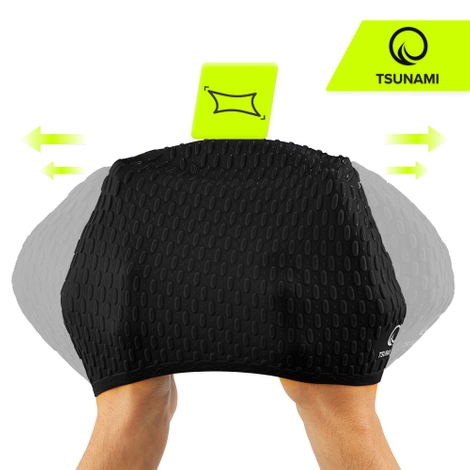 Czepek na basen damski TSUNAMI TEXTURE czarny