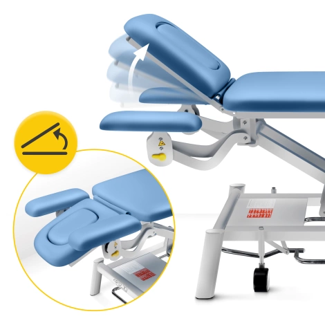 Stół do masażu i rehabilitacji elektryczny ERGO niebieski