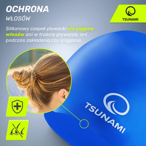 Czepek na basen unisex TSUNAMI PRO niebieski