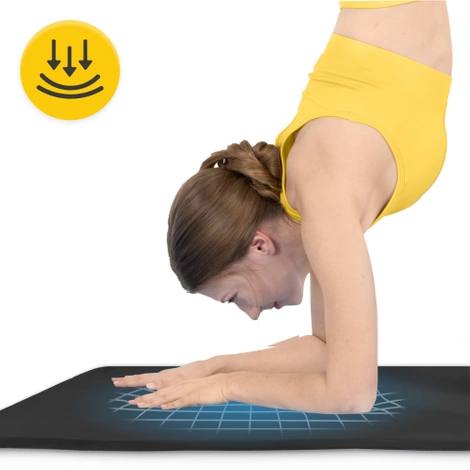 Duża mata do ćwiczeń antypoślizgowa TPE 2 cm czarna