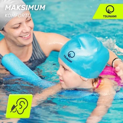 Czepek na basen dla dzieci TSUNAMI niebieski