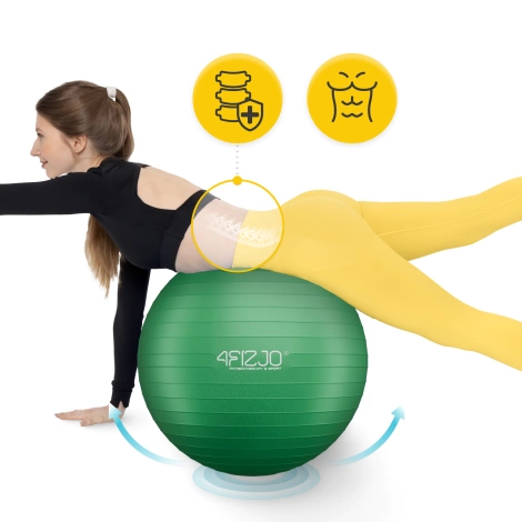 Piłka gimnastyczna dmuchana 55 cm zielona