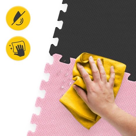 Mata edukacyjna dla dzieci puzzle 180 x 180 cm różowa